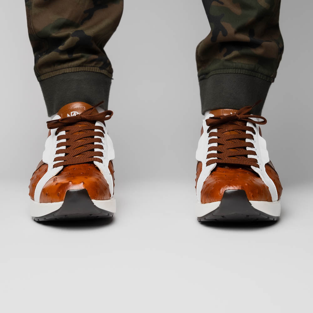 Marco Di Milano Lyon II: Brandy & White Leather Dress Shoe