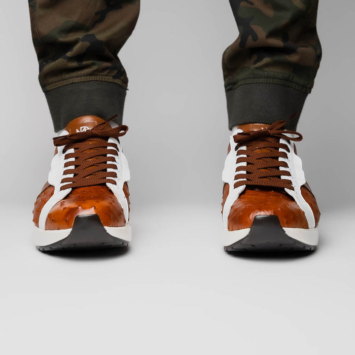Marco Di Milano Lyon II: Brandy & White Leather Dress Shoe