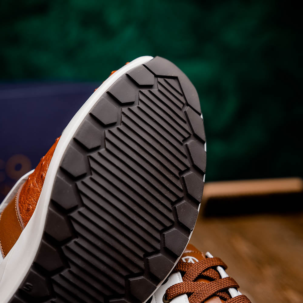 Marco Di Milano Lyon II: Brandy & White Leather Dress Shoe