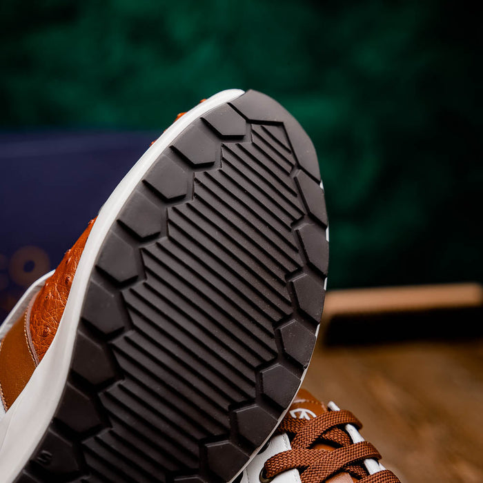 Marco Di Milano Lyon II: Brandy & White Leather Dress Shoe
