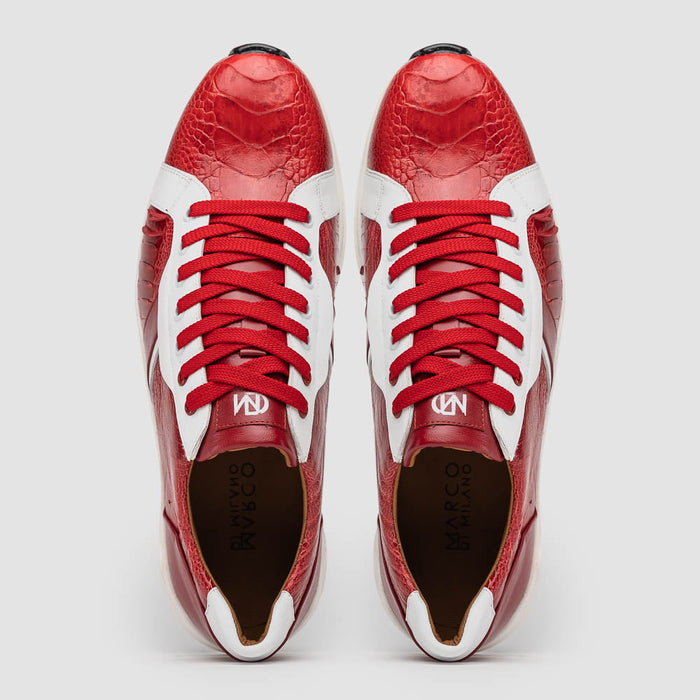 Marco Di Milano Lyon Ostrich Leg & Calfskin Sneakers 