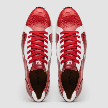 Marco Di Milano Lyon: Red & White Leather Dress Shoe