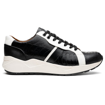 Marco_Di_Milano Lyon Black/White Leather Luxury Shoe