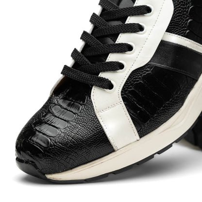 Marco_Di_Milano Lyon Black/White Leather Luxury Shoe