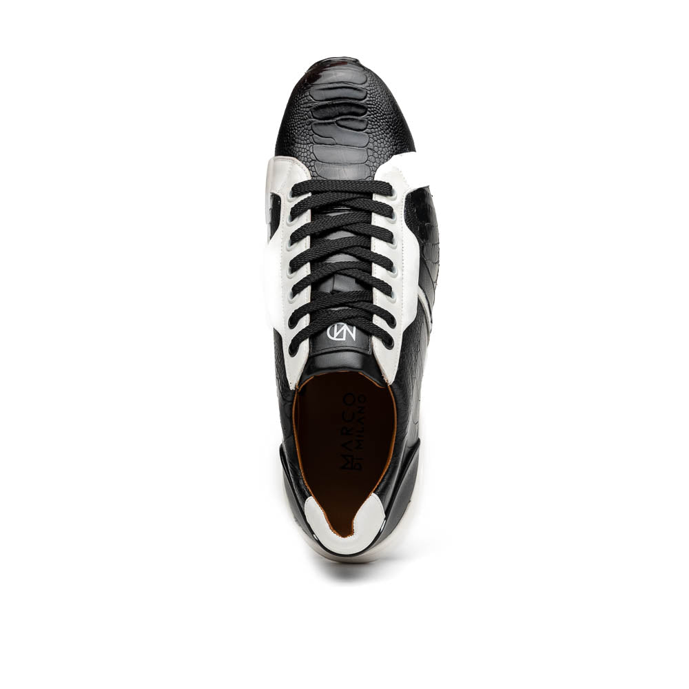 Marco_Di_Milano Lyon Black/White Leather Luxury Shoe