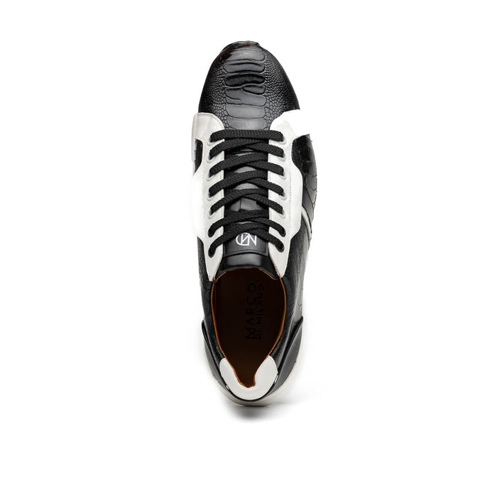 Marco_Di_Milano Lyon Black/White Leather Luxury Shoe
