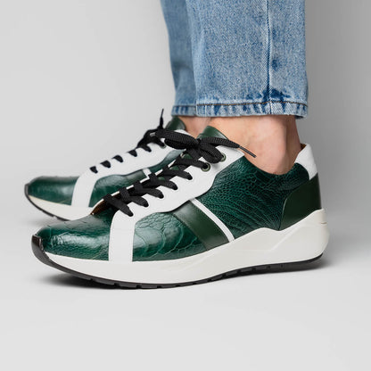 Marco Di Milano Lyon - Green & White Leather Loafers