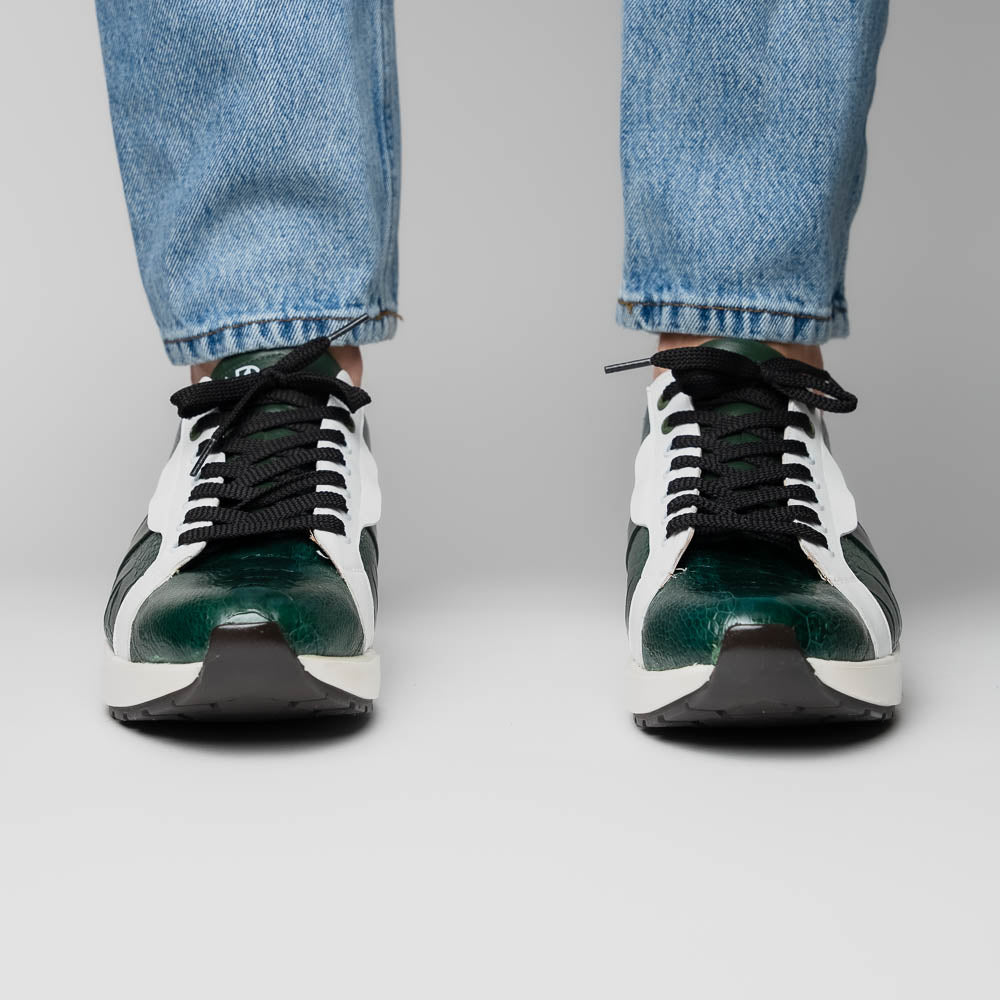 Marco Di Milano Lyon - Green & White Leather Loafers