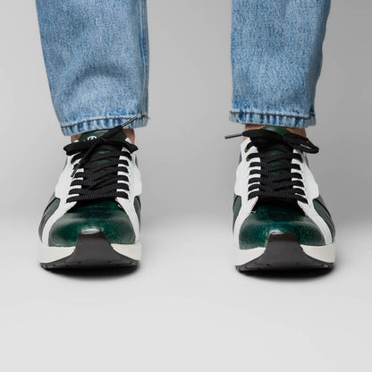 Marco Di Milano Lyon - Green & White Leather Loafers