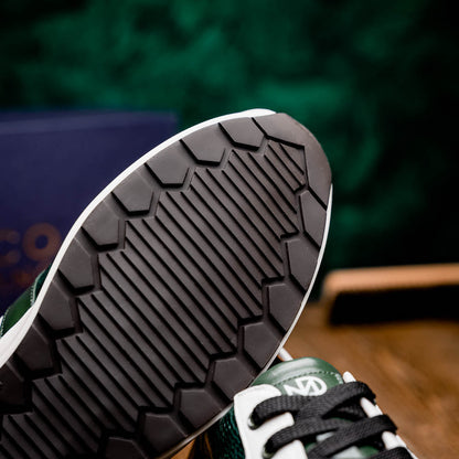Marco Di Milano Lyon - Green & White Leather Loafers