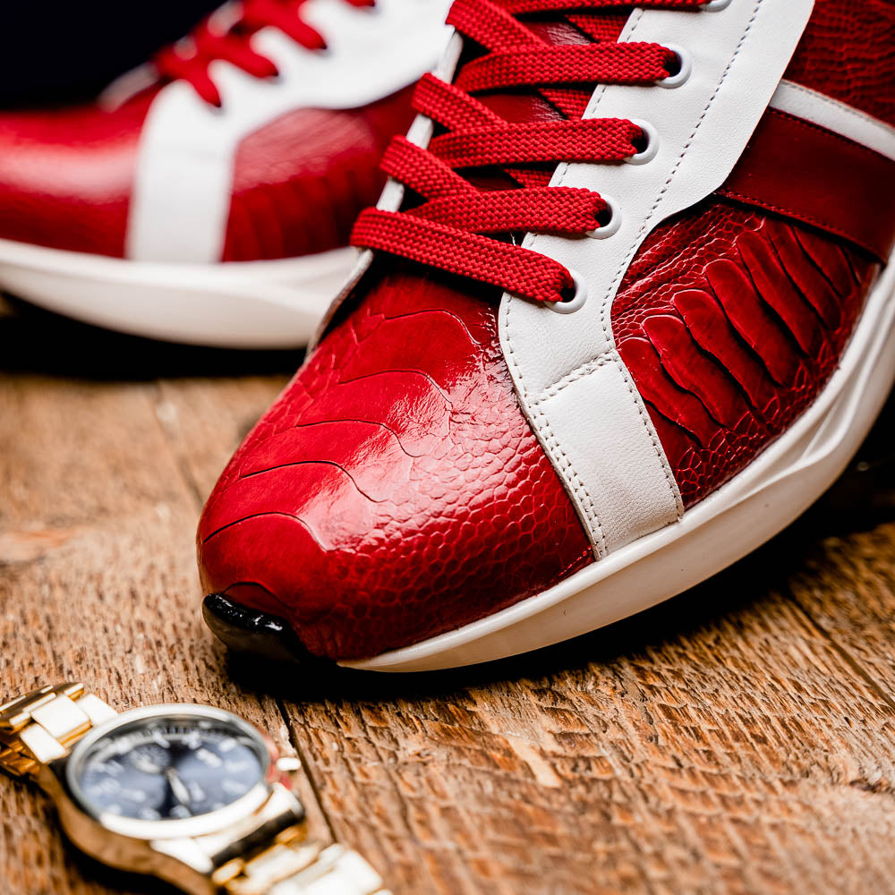 Marco Di Milano Lyon: Red & White Leather Dress Shoe