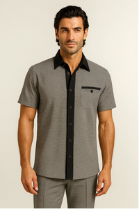 M Men’s Houndstooth Walking Suit by Dreams by Zacchi – 2 Piece Lei sure Set in black/white- $99