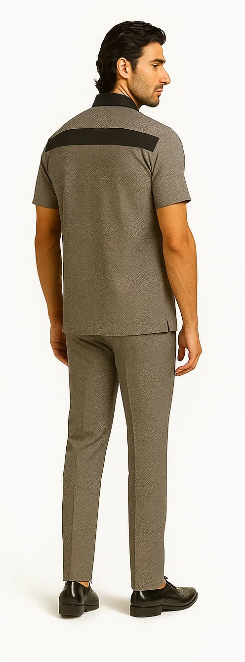 M Men’s Houndstooth Walking Suit by Dreams by Zacchi – 2 Piece Lei sure Set in black/white- $99 - Image 4
