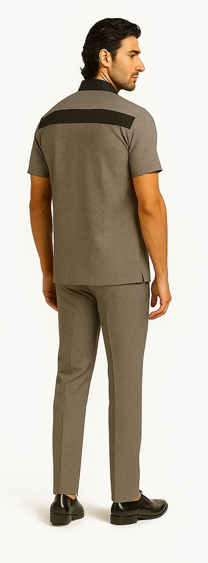 M Men’s Houndstooth Walking Suit by Dreams by Zacchi – 2 Piece Lei sure Set in black/white- $99 - Image 4