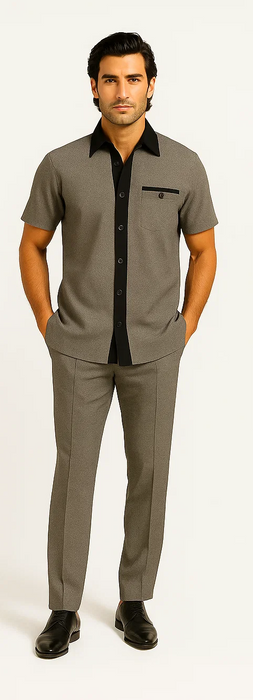 M Men’s Houndstooth Walking Suit by Dreams by Zacchi – 2 Piece Lei sure Set in black/white- $99