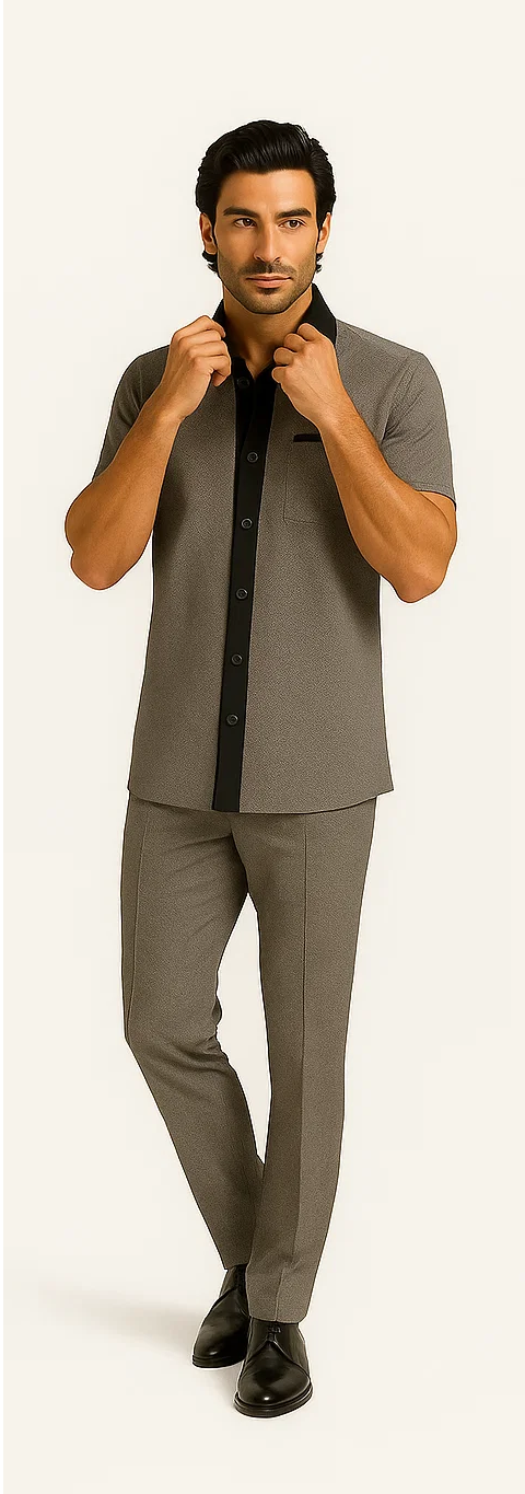 M Men’s Houndstooth Walking Suit by Dreams by Zacchi – 2 Piece Lei sure Set in black/white- $99 - Image 7