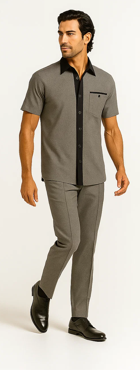 M Men’s Houndstooth Walking Suit by Dreams by Zacchi – 2 Piece Lei sure Set in black/white- $99 - Image 8