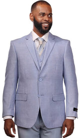 Vitali Sky Scoop Vested Modern Fit Suit M1937