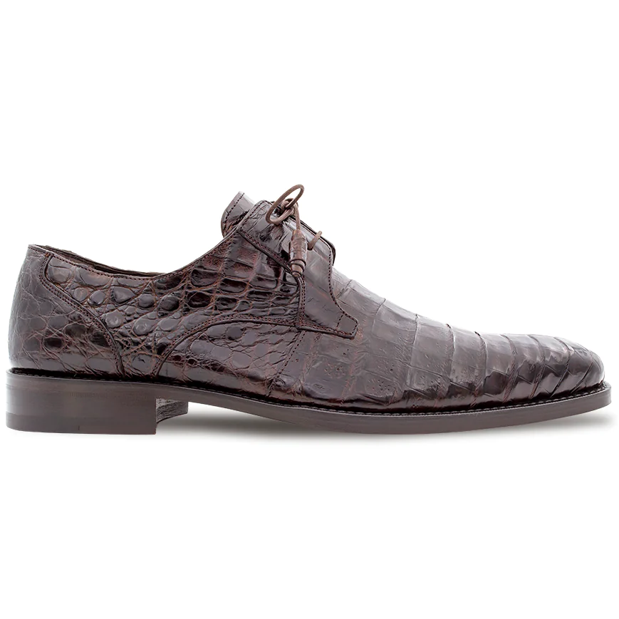 Mezlan Anderson Crocodile Derby Shoes Olive (13584-F)