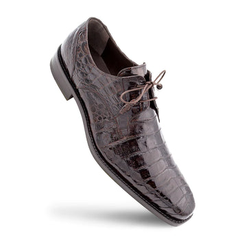 Mezlan Anderson Crocodile Derby Shoes Dark Brown (13584-F)