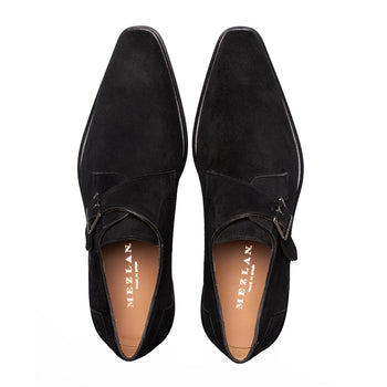 Mezlan Albini Suede Monk Strap - Luxury Italian Loafer