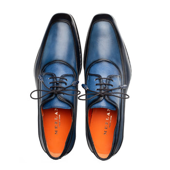 Mezlan Bowery Derby: Calf & Deer Leather Luxury Shoes