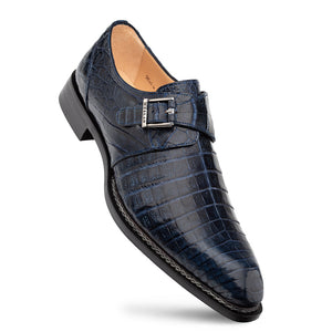Mezlan Gigolo Crocodile Monk Strap - Luxury Italian Leather Shoe