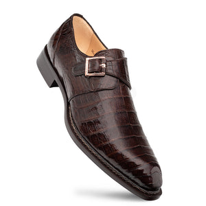 Mezlan Gigolo Crocodile Monk Strap - Luxury Italian Leather Shoe