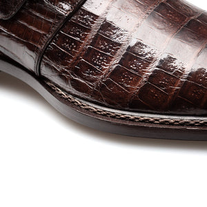Mezlan Gigolo Crocodile Monk Strap - Luxury Italian Leather Shoe