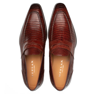 Mezlan Mayor Lizard Penny Loafer - Luxury Men's Dress Shoe