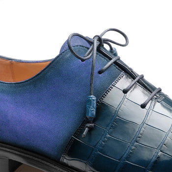 Mezlan Alligator Suede Oxford - Luxury Men's Dress Shoe