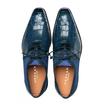Mezlan Alligator Suede Oxford - Luxury Men's Dress Shoe