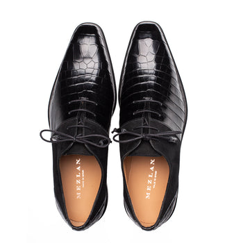 Mezlan Alligator Suede Oxford - Luxury Men's Dress Shoe