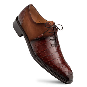 Mezlan Alligator Suede Oxford - Luxury Men's Dress Shoe