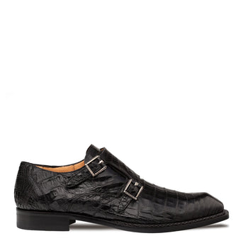 Mezlan Doyers Crocodile Double Monk - Luxury Men's Shoe