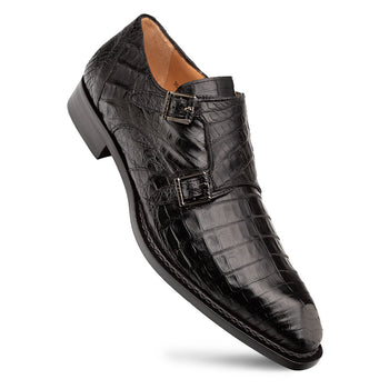 Mezlan Doyers Crocodile Double Monk - Luxury Men's Shoe