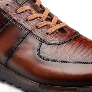 Mezlan Greenwich Sneaker: Calf & Lizard Leather - Luxury Shoe