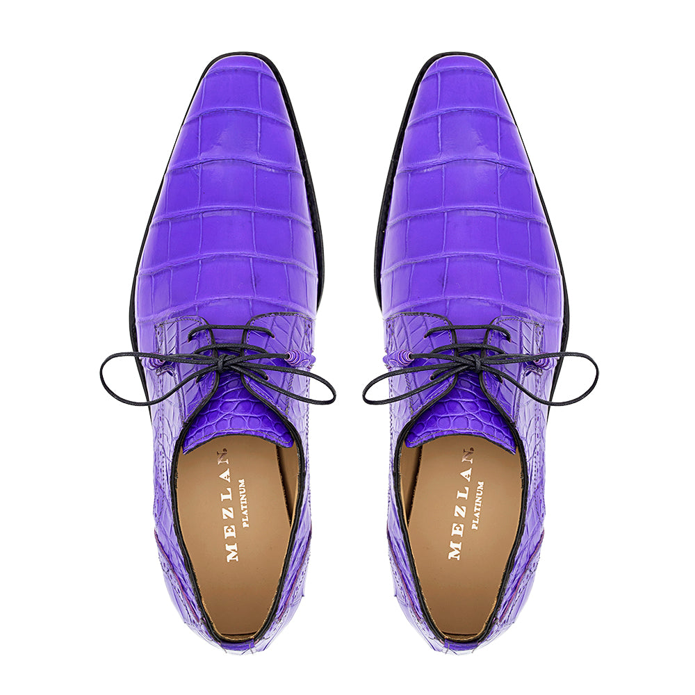 Mezlan Alligator Derby: Luxury Plain Toe Shoes