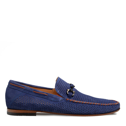 Mezlan Tarraco Perf Suede Moccasin - Luxury Italian Loafer