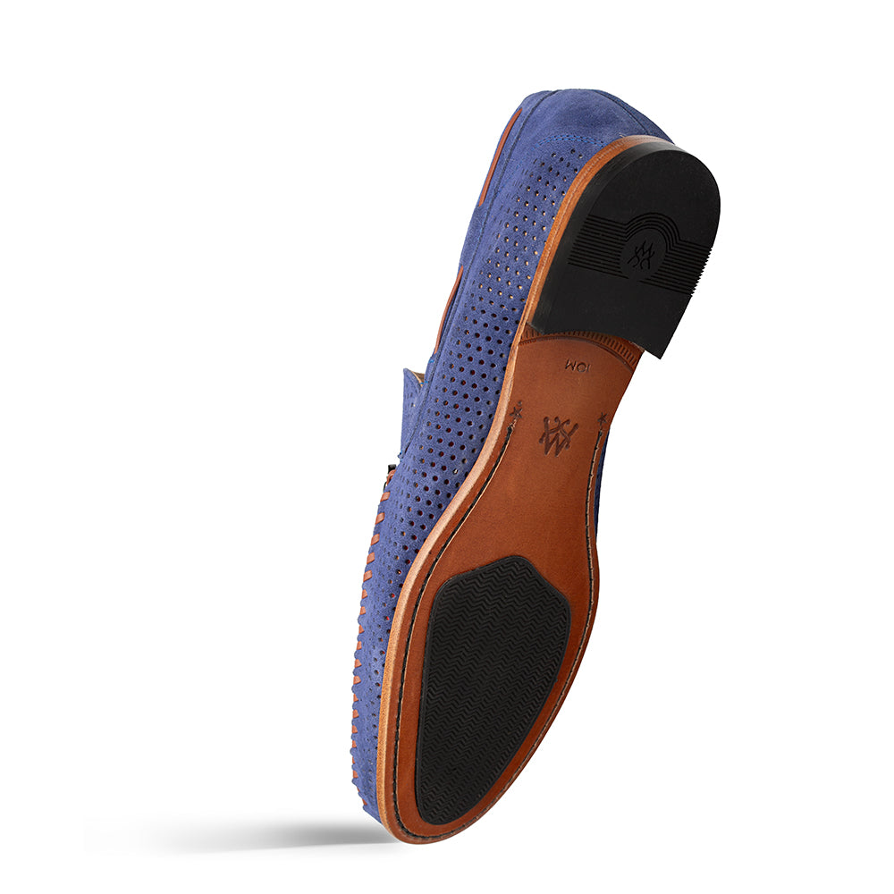 Mezlan Tarraco Perf Suede Moccasin - Luxury Italian Loafer