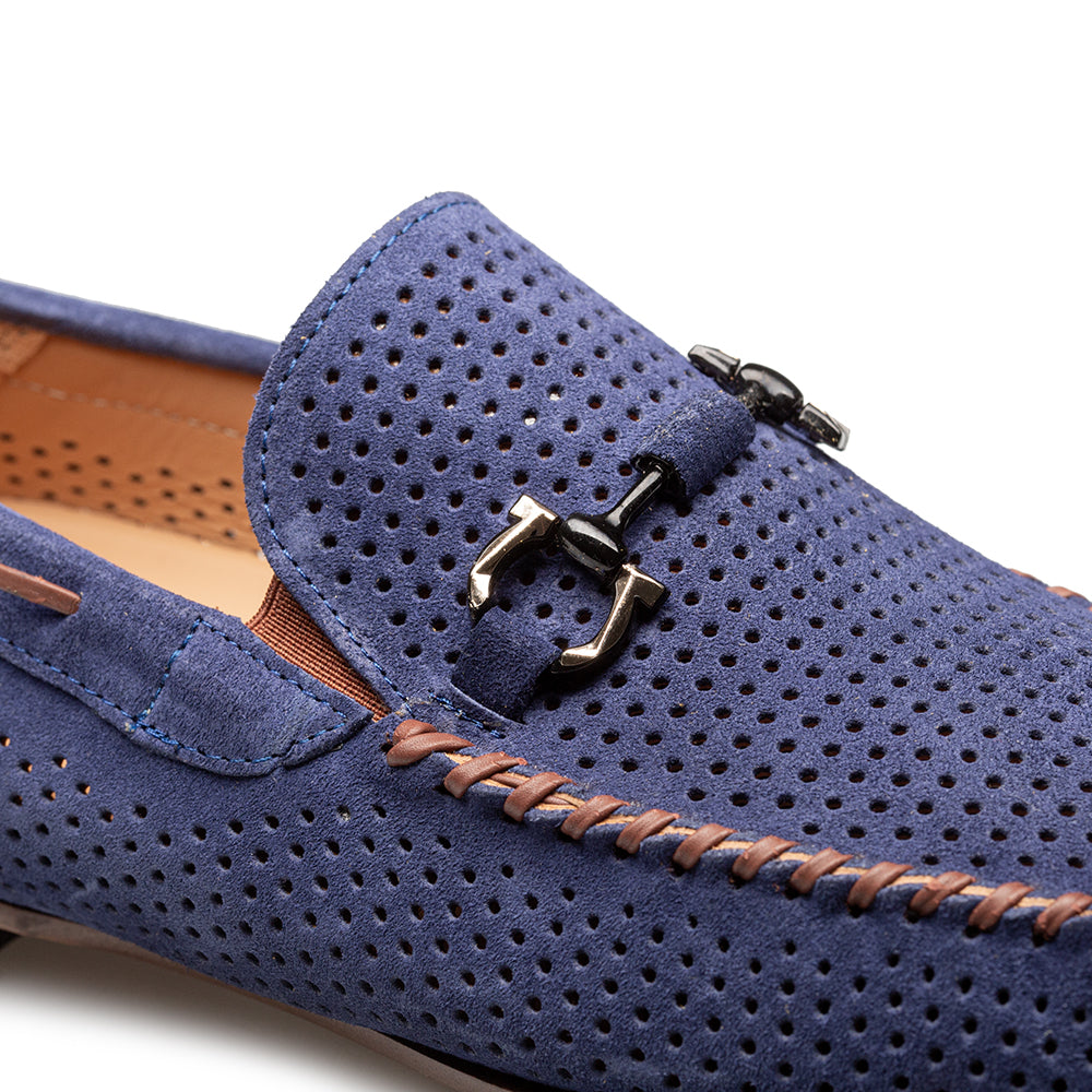 Mezlan Tarraco Perf Suede Moccasin - Luxury Italian Loafer