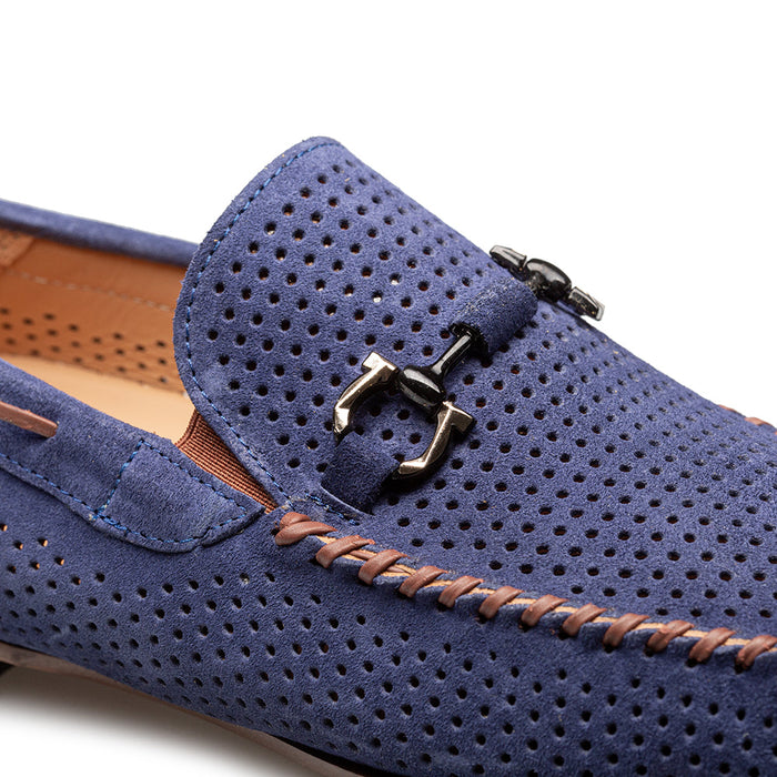 Mezlan Tarraco Perf Suede Moccasin - Luxury Italian Loafer