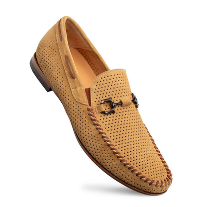 Mezlan Tarraco Perf Suede Moccasin - Luxury Italian Loafer