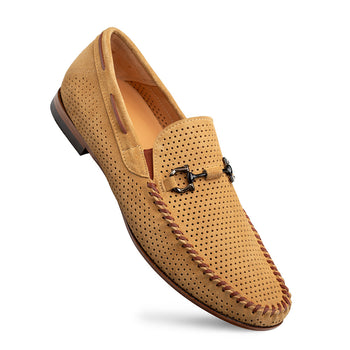 Mezlan Tarraco Perf Suede Moccasin - Luxury Italian Loafer