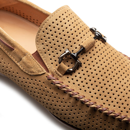 Mezlan Tarraco Perf Suede Moccasin - Luxury Italian Loafer