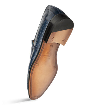 Mezlan Piccolo Alligator Penny Loafer - Luxury Menswear