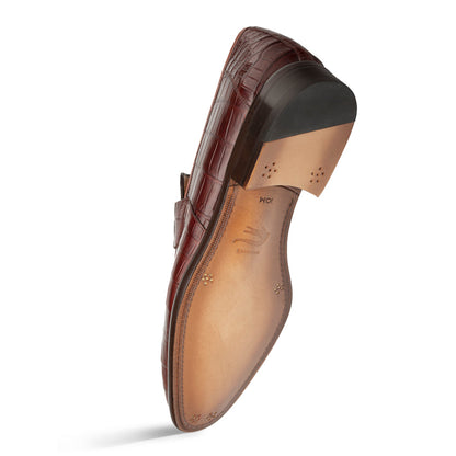 Mezlan Piccolo Alligator Penny Loafer - Luxury Menswear