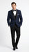 Suit Midnight Dark Navy Blue Suit For Men Tux With Black Lapel Suit Shawl Collar 1 Button Dinner Jacket Looking