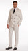 Men’s Off White Double Breasted Pinstripe Suit with Jacket and Pants, Formal Wedding Dress Suit