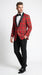 Men’s Red Tartan Plaid Tuxedo Jacket with Black Shawl Lapel, Holiday Christmas Wedding Prom Blazer